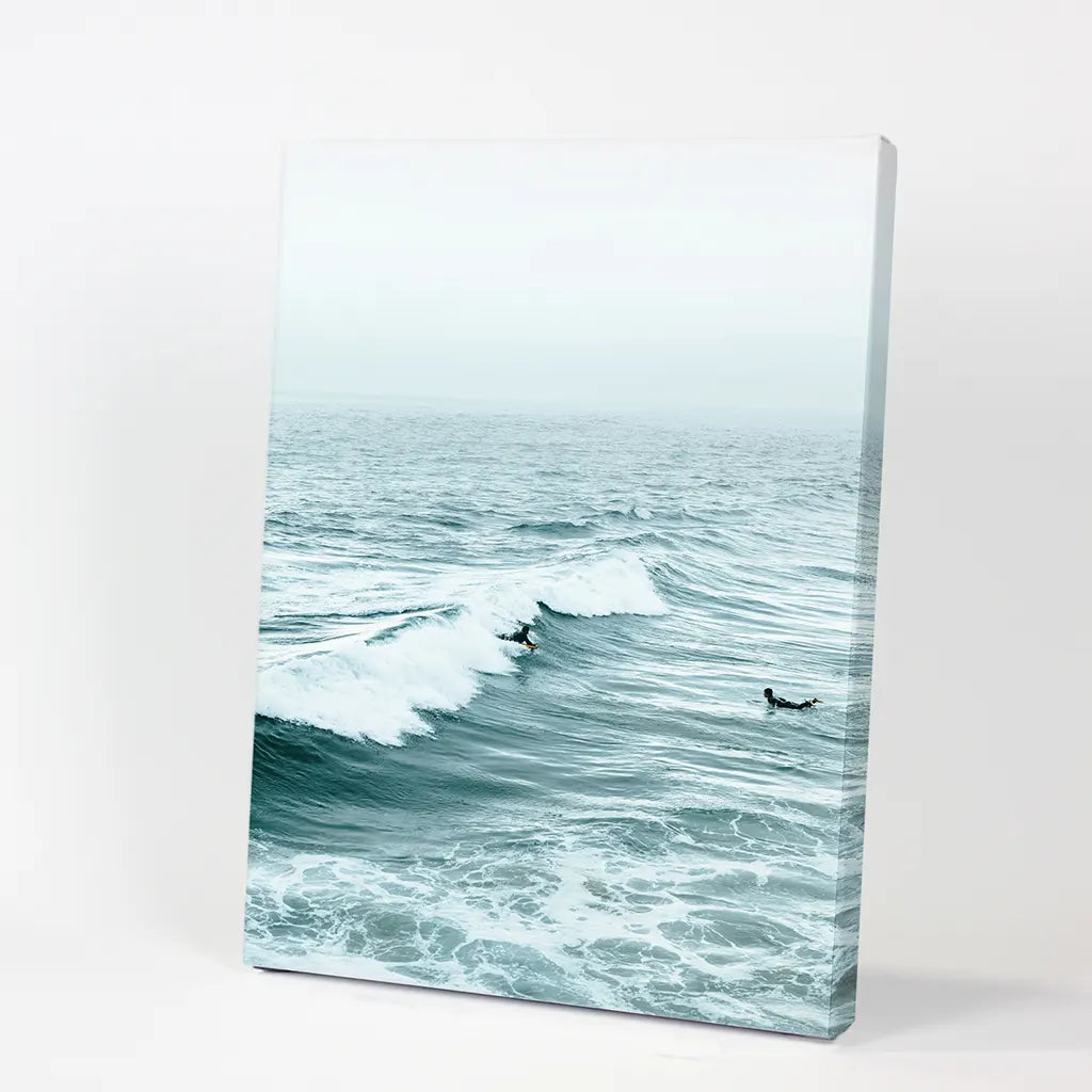 Large Blue Sea Waves. Surfing Themed Print