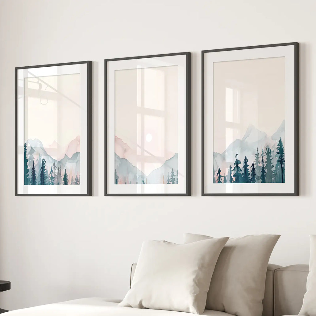 Forest and Mountain Landscape Painting Posters