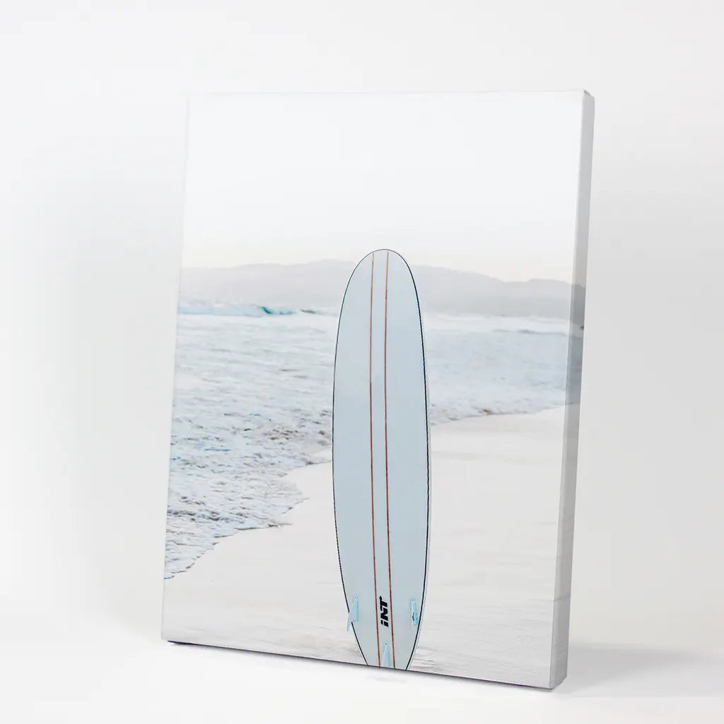 Blue Surfboard Print. Ocean Beach Wall Art
