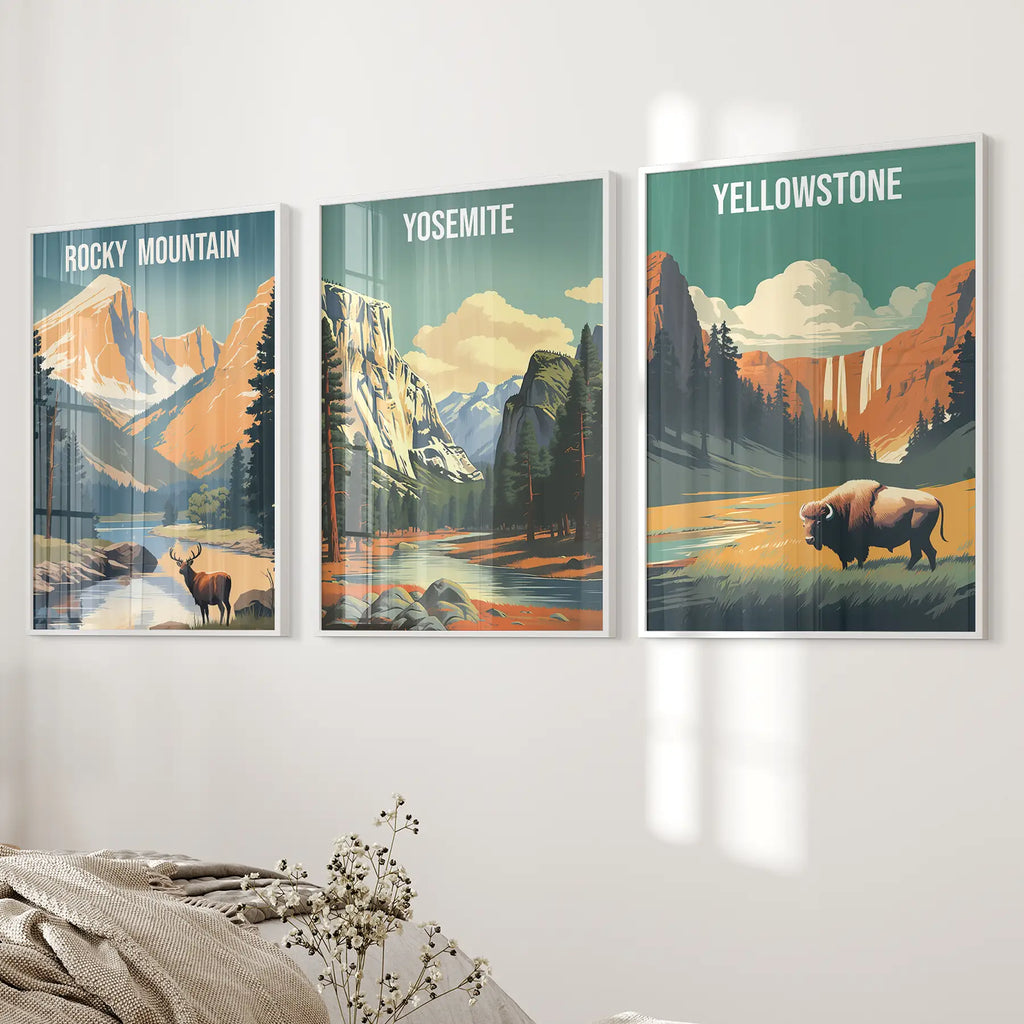 Rocky Mountain, Yosemite, Yellowstone. National Park Wall Art