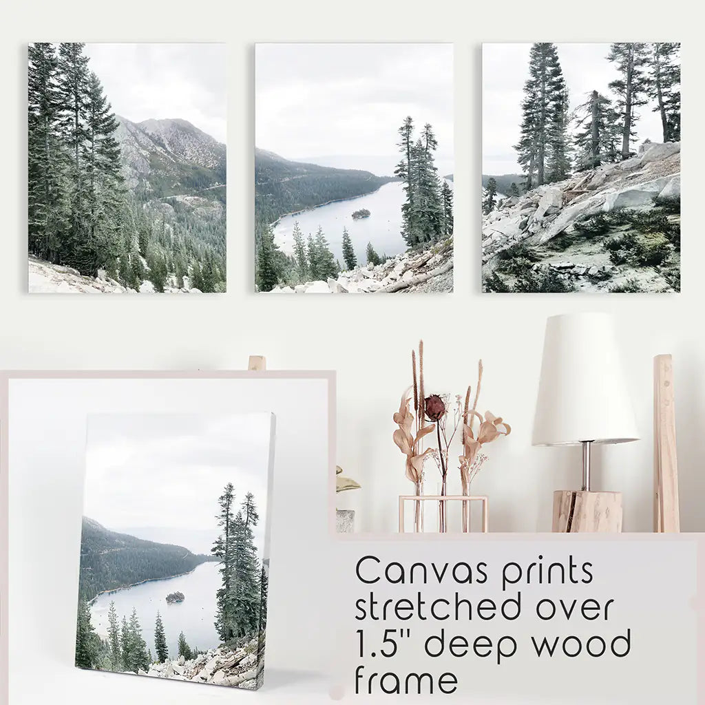 Lake Tahoe, Sierra Nevada. 3 Piece Wall Art