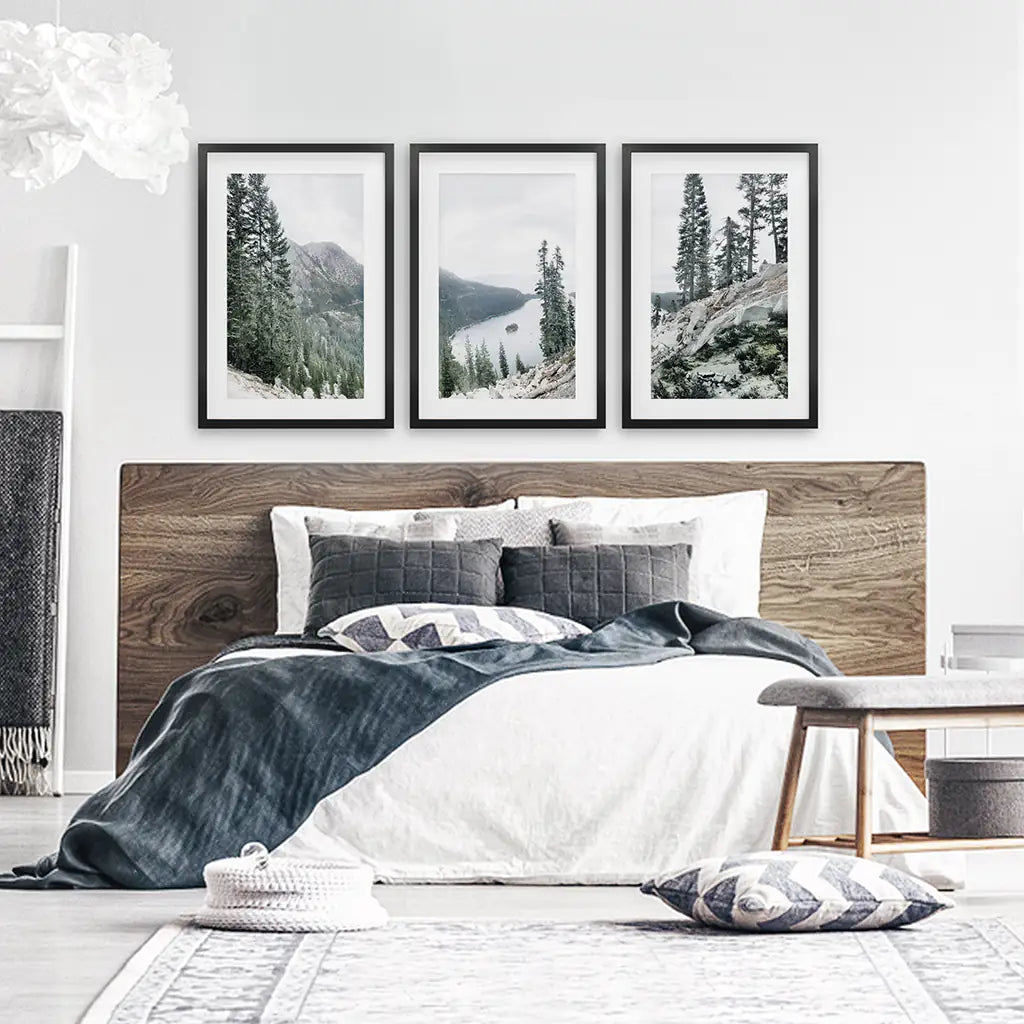 Lake Tahoe, Sierra Nevada. 3 Piece Wall Art