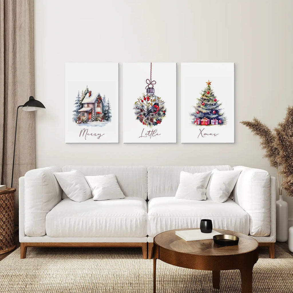 Painting Snowy Christmas Tree Nursery Wall Art