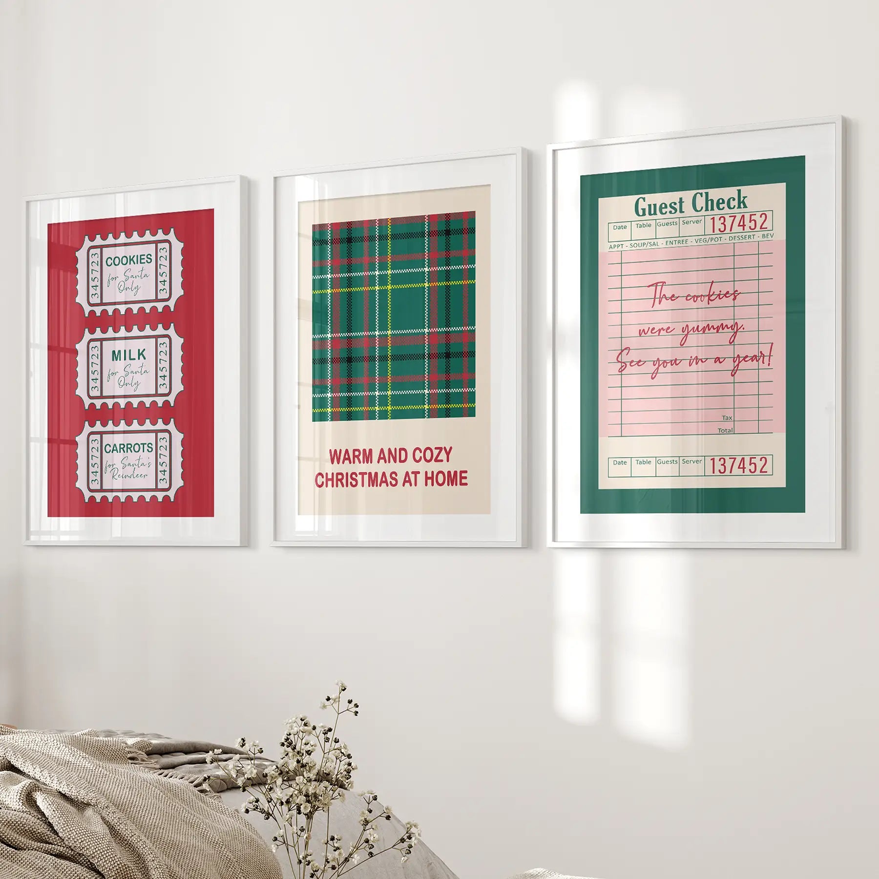 Cozy Seasonal Christmas Decor Wall Art Posters