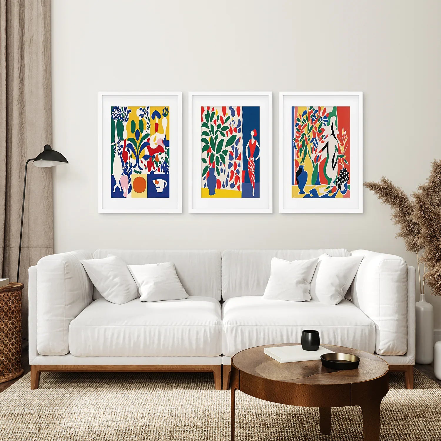 Modern Colorful Floral Matisse Wall Art Set
