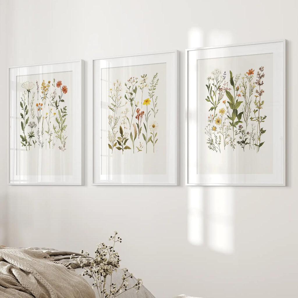 Watercolor Wildflower Floral Nursery Wall Art Set