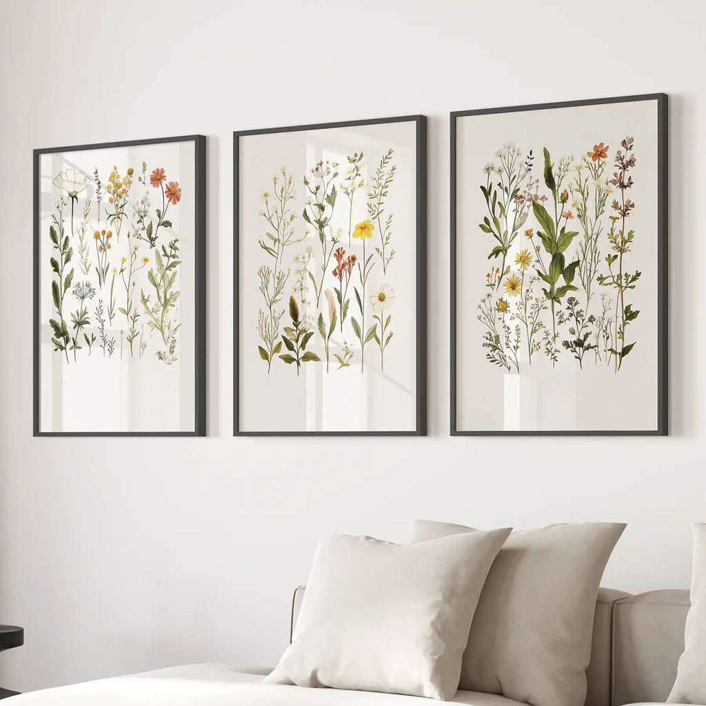 Watercolor Wildflower Floral Nursery Wall Art Set