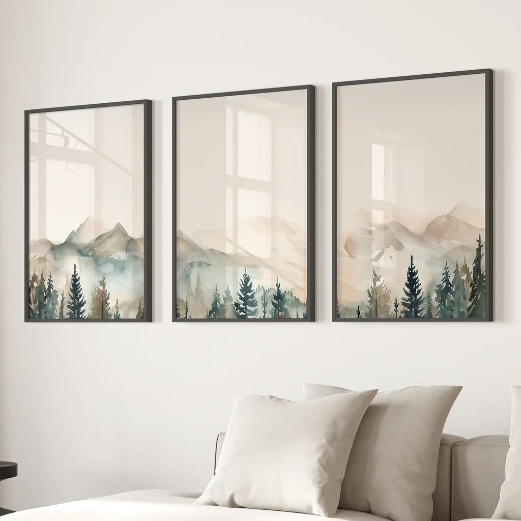 Nature Prints Modern Minimal Forest Wall Art Set