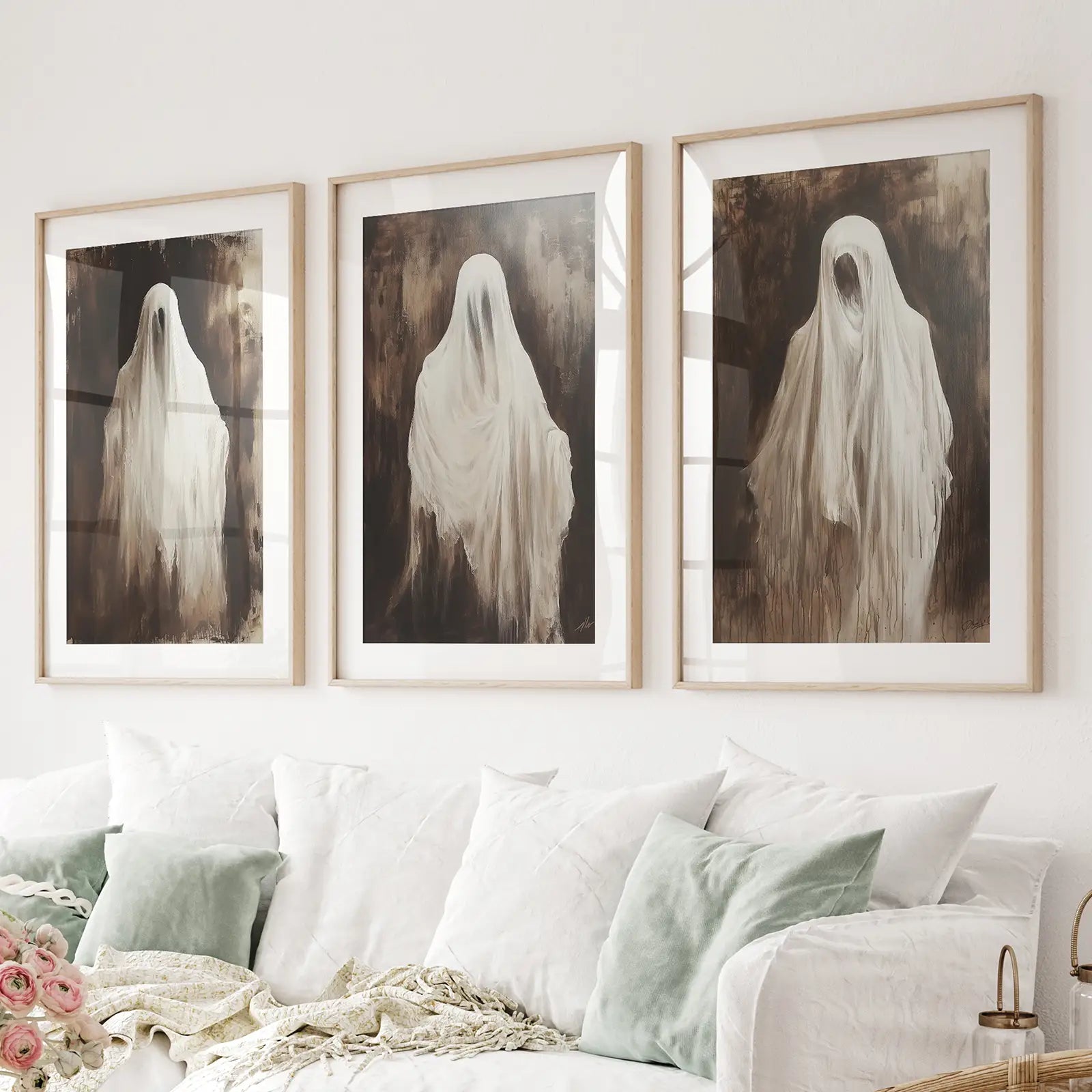 Vintage Ghosts Halloween Wall Art Decor Poster