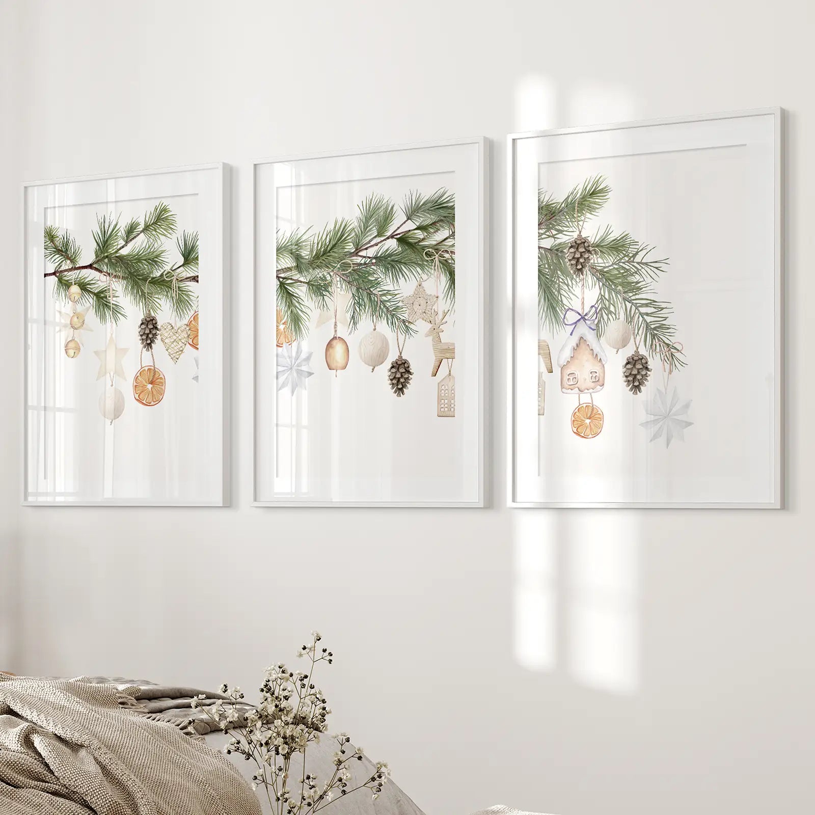 Vintage Xmas Wall Art Print Trendy Winter Decor