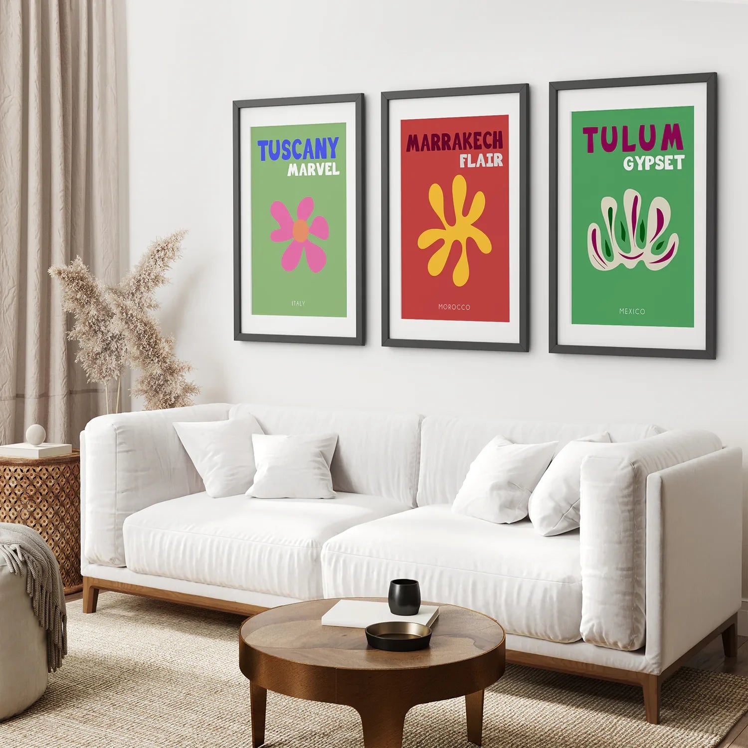 Bright Retro Set of 3 Prints. Preppy Room Decor Aesthetic