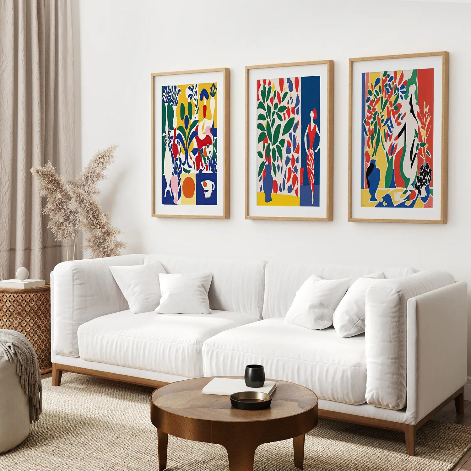Modern Colorful Floral Matisse Wall Art Set