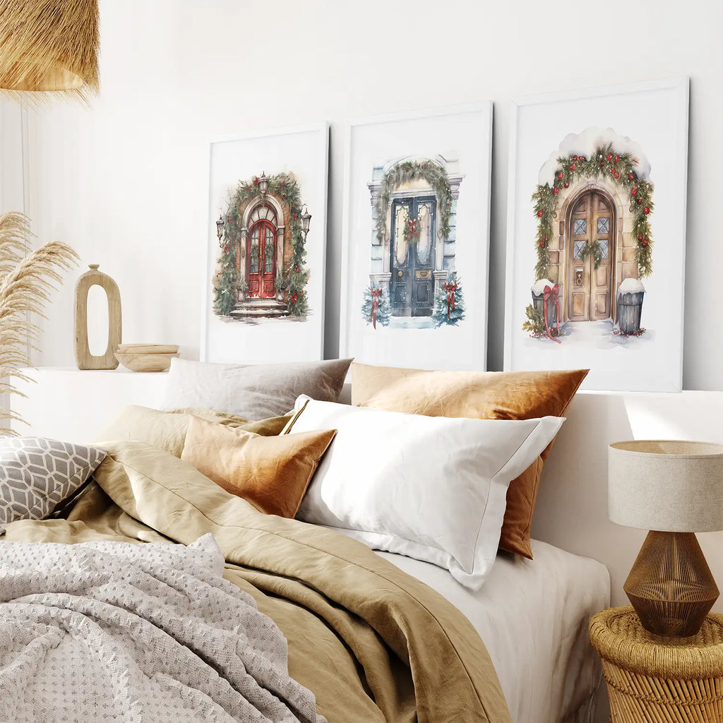 3 Piece Wall Decor Christmas Door Large Print