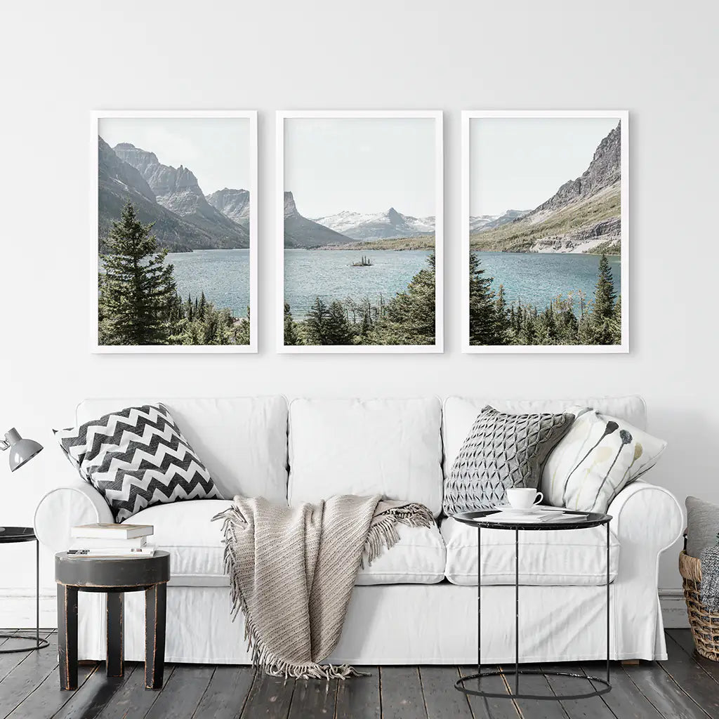 Montana Glacier National Park. Mountain Lake. Travel Wall Art
