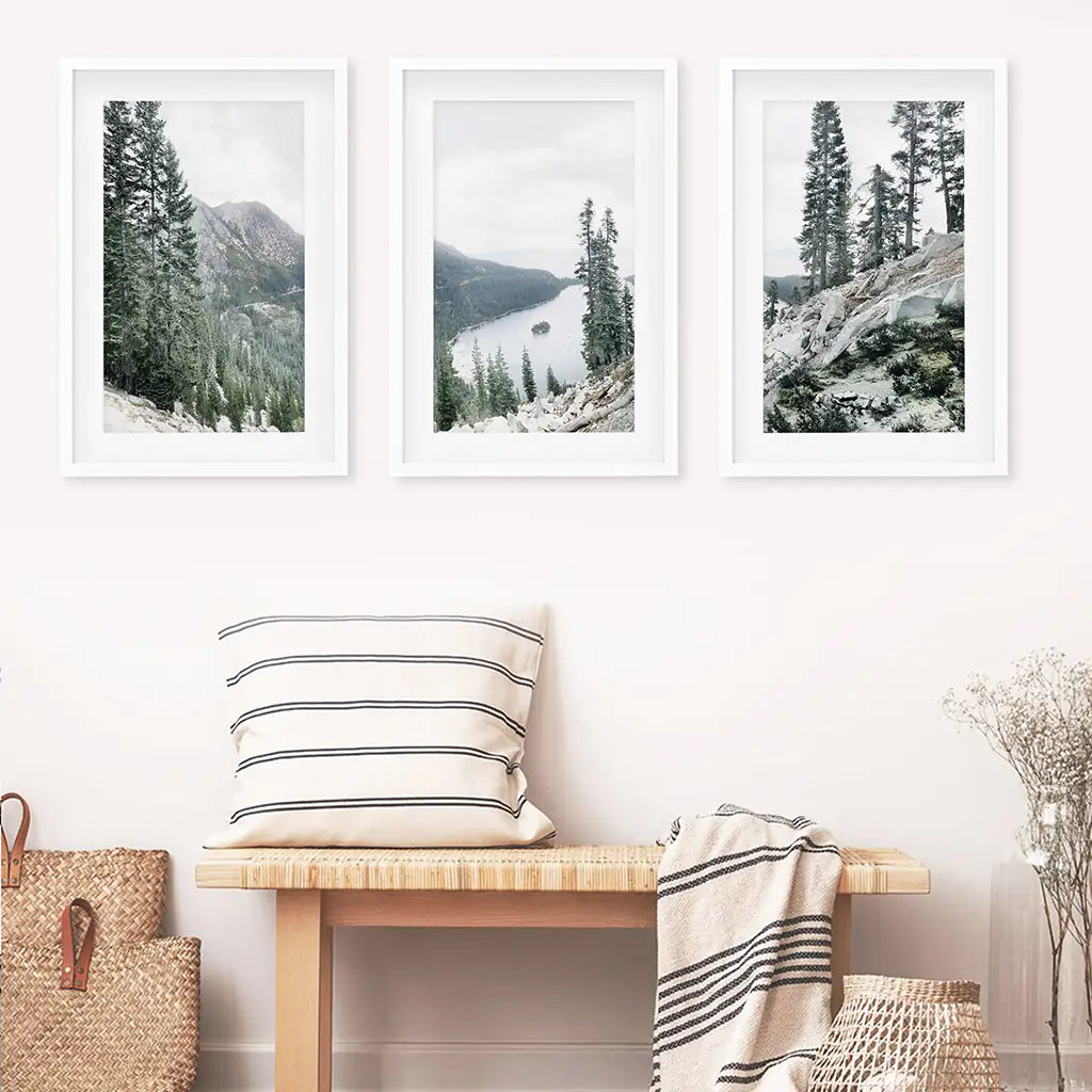 Lake Tahoe, Sierra Nevada. 3 Piece Wall Art