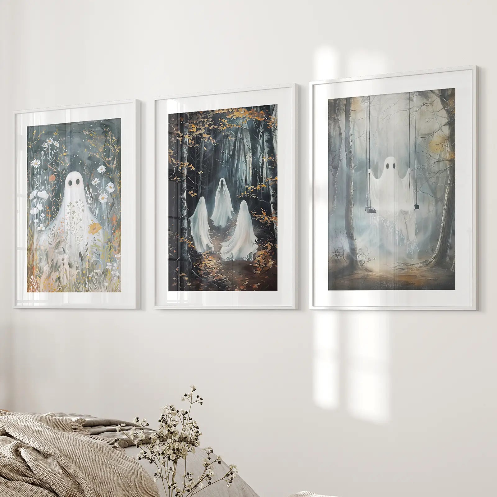 Halloween Ghost Print Trendy Gothic Home Decor