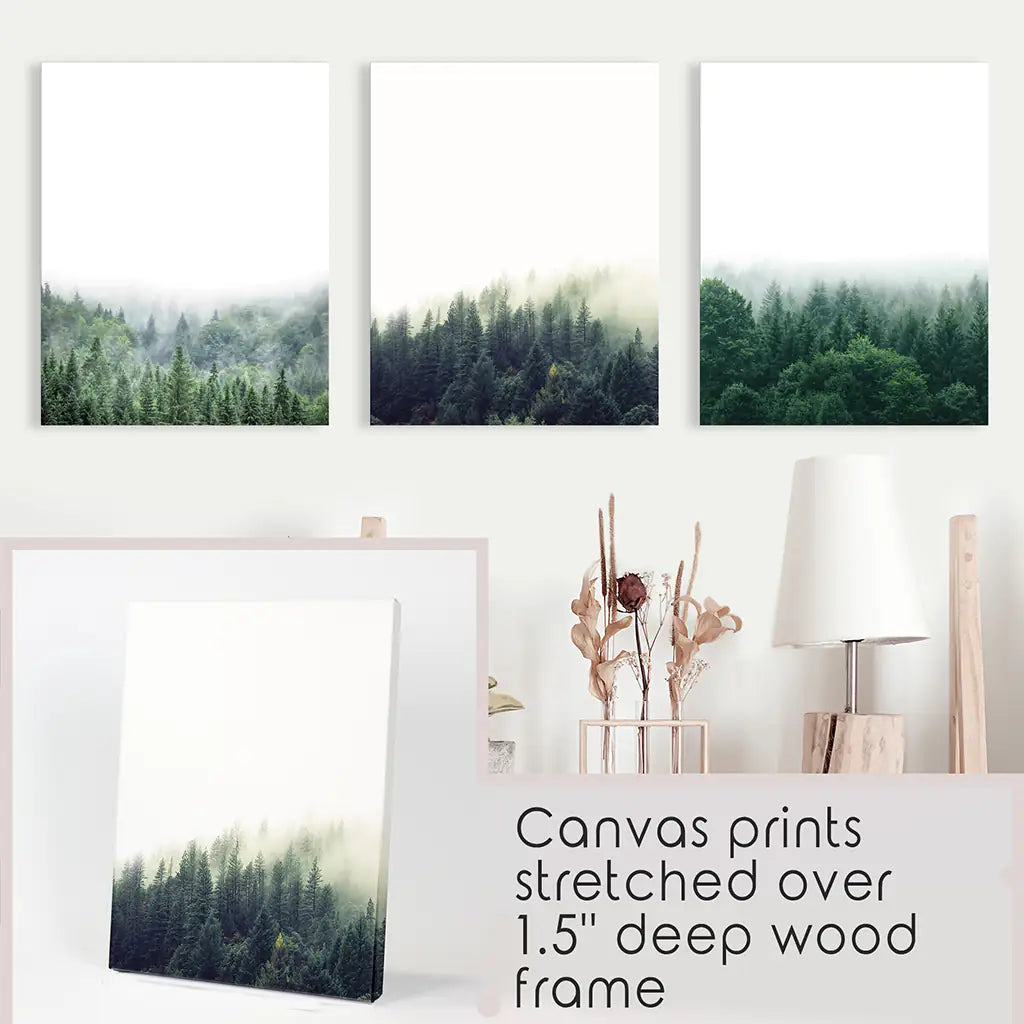 Modern Minimalist Forest Photography. Nordic Wall Art Set