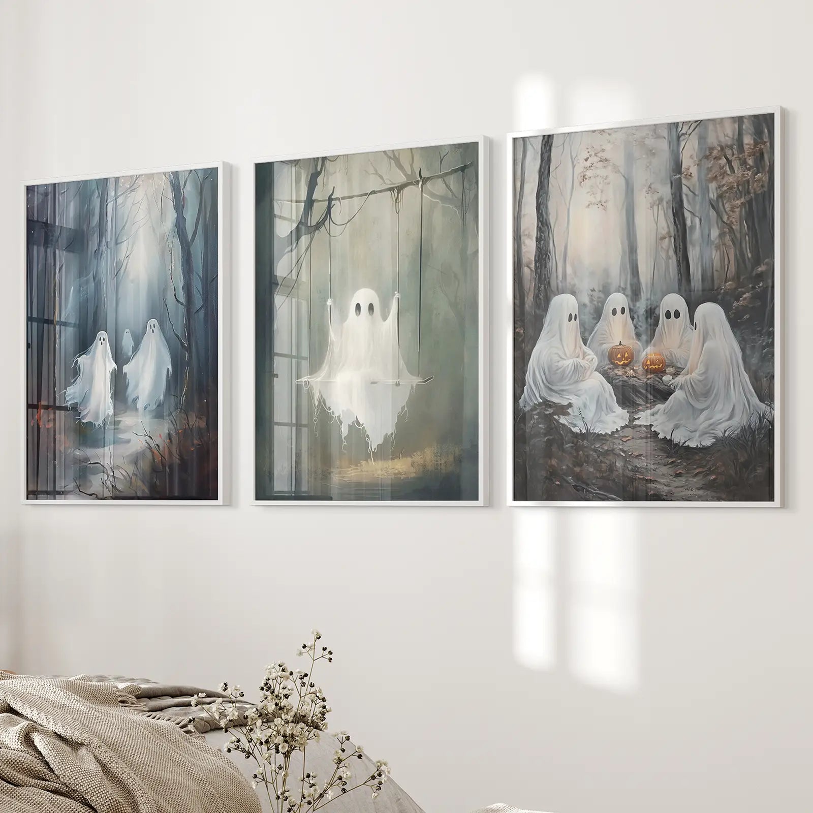 Dark Halloween Spooky Ghost Wall Art Prints Decor