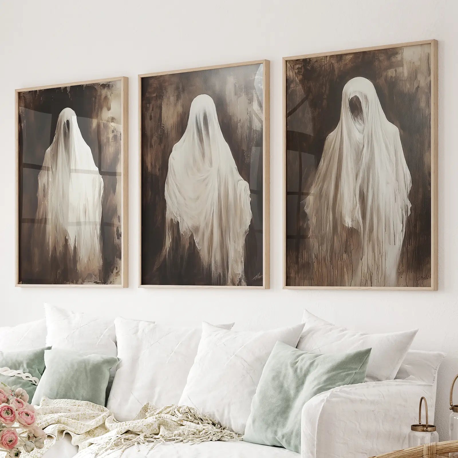 Vintage Ghosts Halloween Wall Art Decor Poster