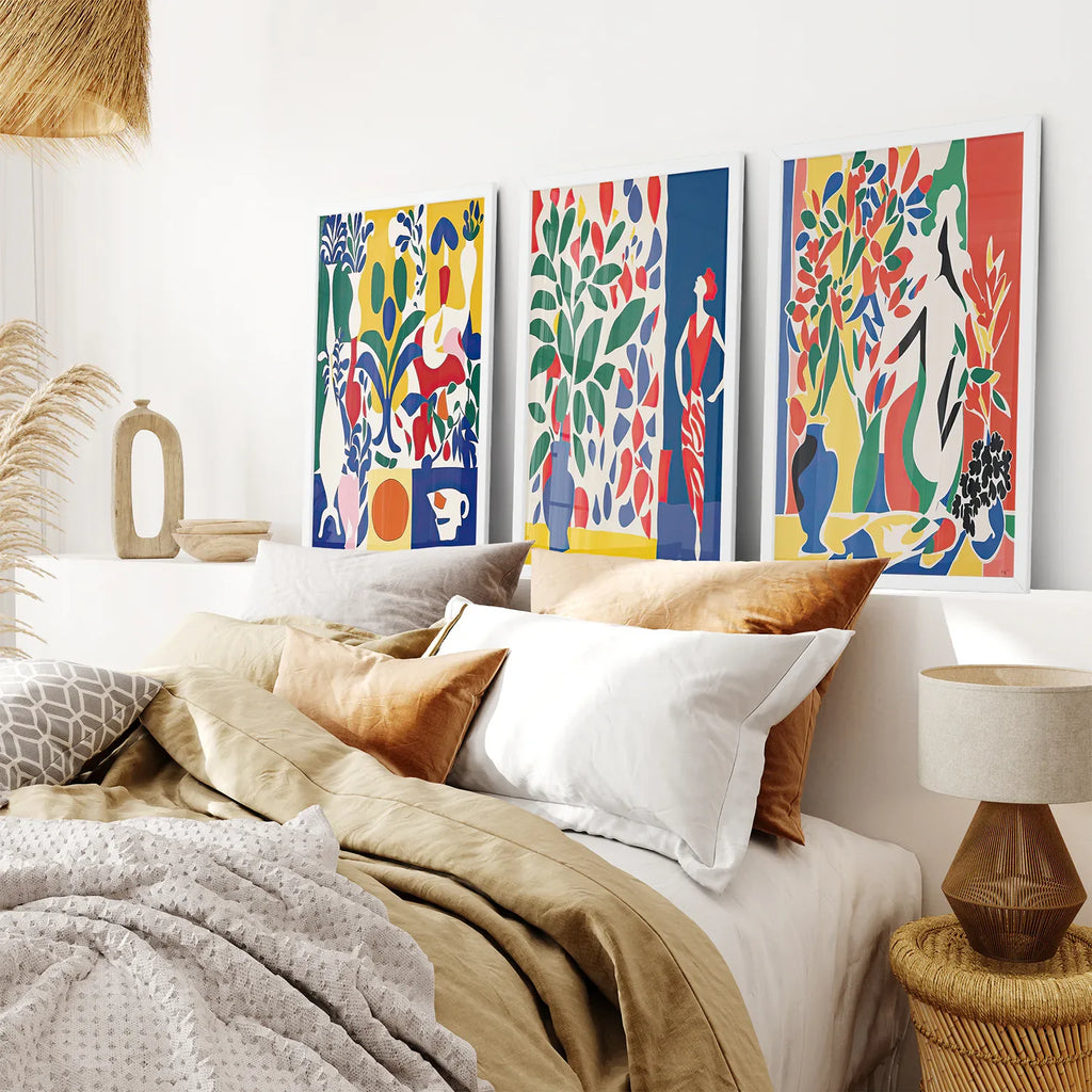 Modern Colorful Floral Matisse Wall Art Set