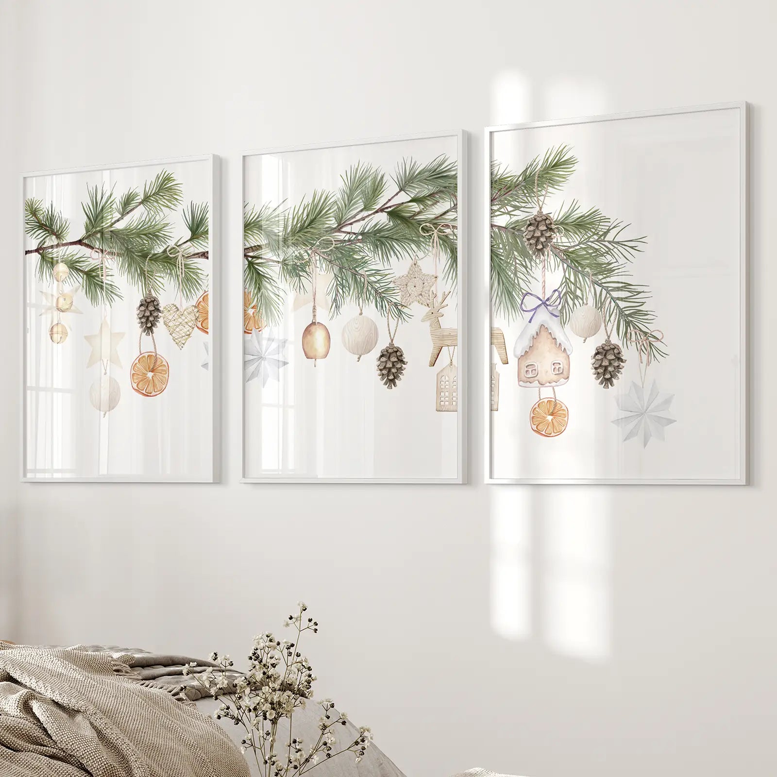 Vintage Xmas Wall Art Print Trendy Winter Decor