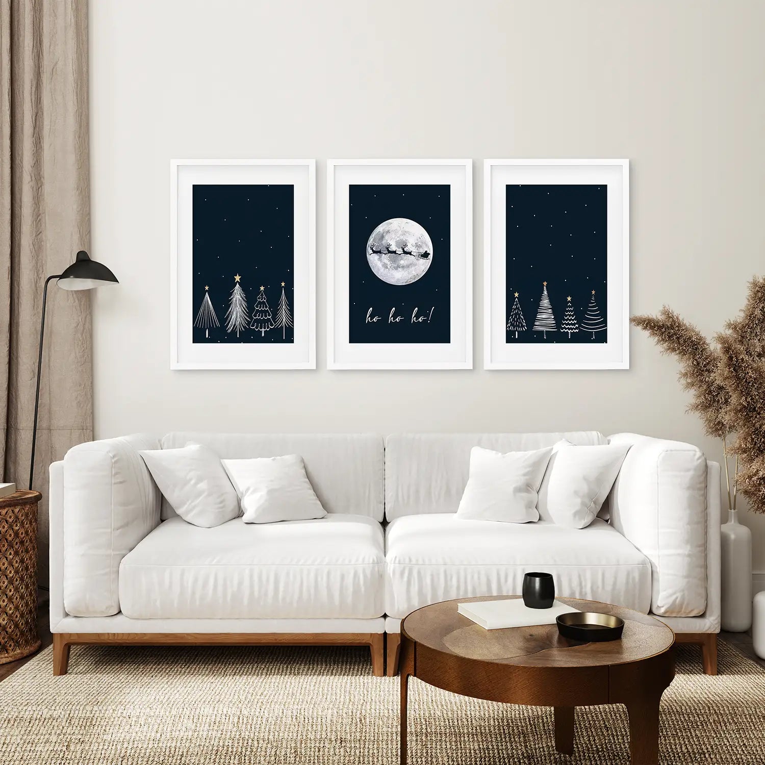 Winter Nordic Landscape Xmas Set of 3 Prints