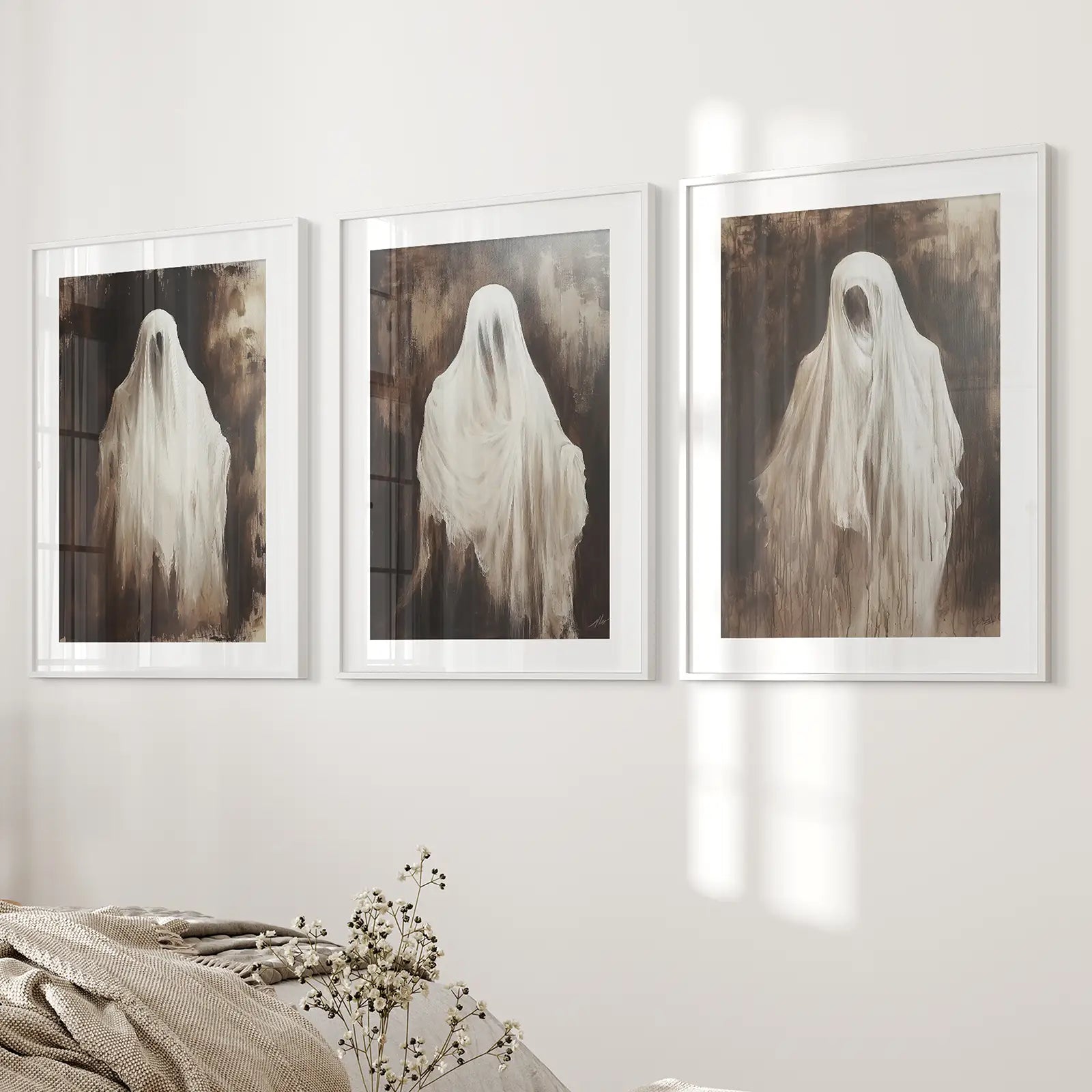 Vintage Ghosts Halloween Wall Art Decor Poster