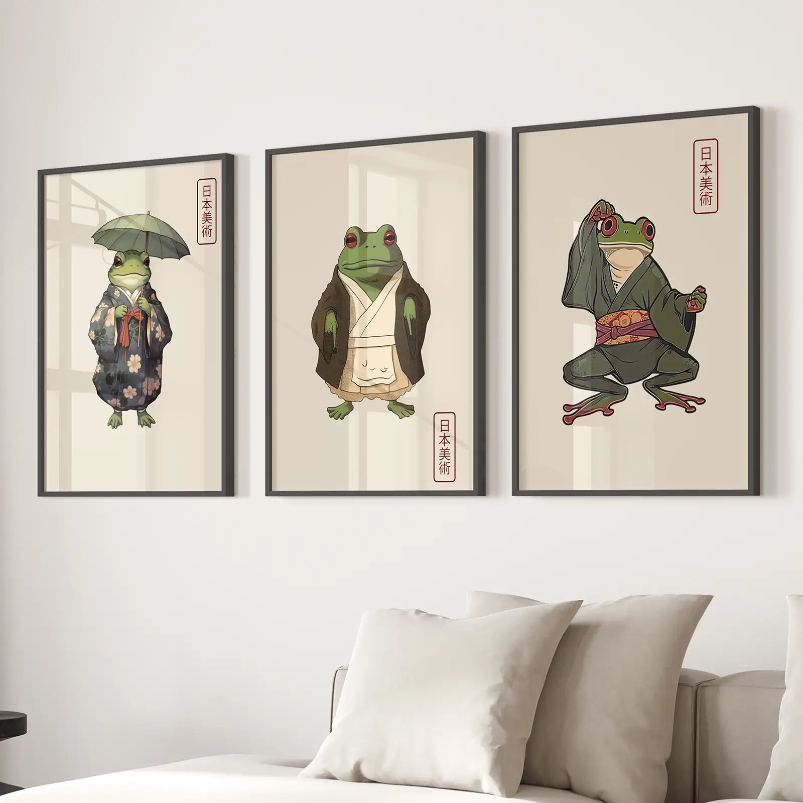 Matsumoto Hoji Frog Wall Art Prints Decor Set