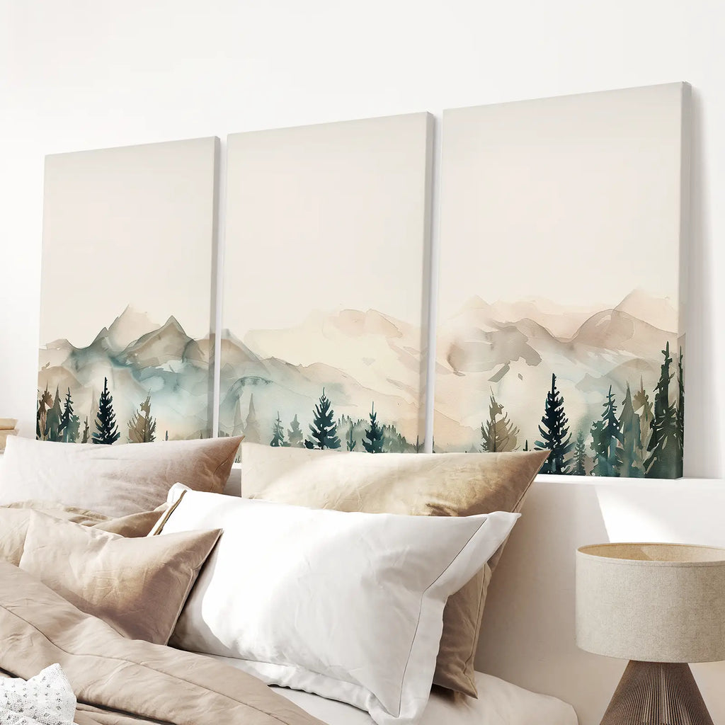 Nature Prints Modern Minimal Forest Wall Art Set