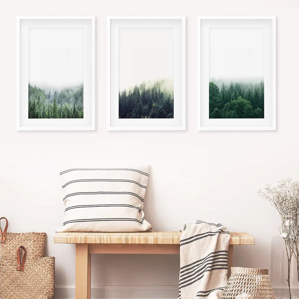 Modern Minimalist Forest Photography. Nordic Wall Art Set