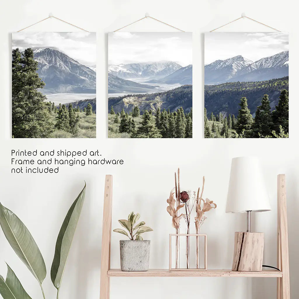 Kluane National Park Wilderness Nature Triptych. Mountains Prints