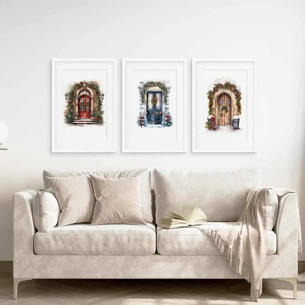 3 Piece Wall Decor Christmas Door Large Print