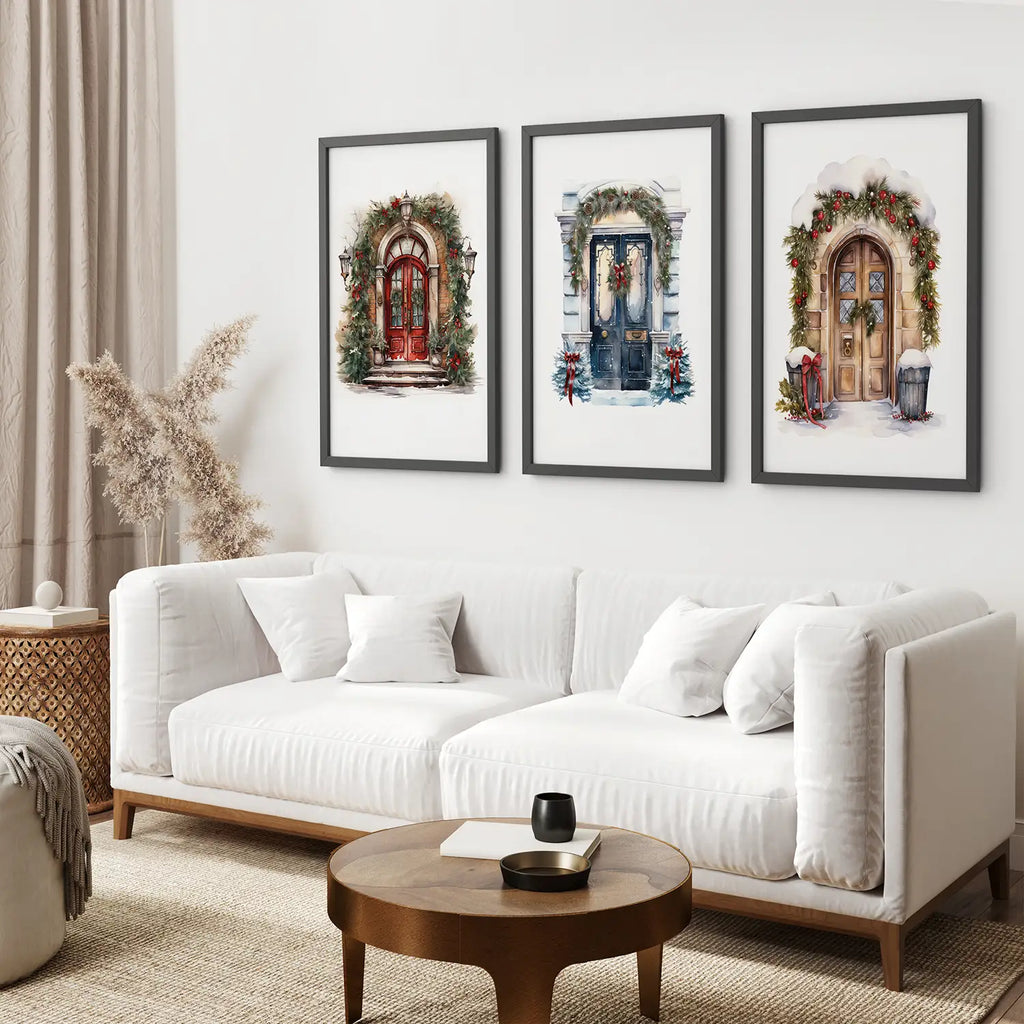 3 Piece Wall Decor Christmas Door Large Print