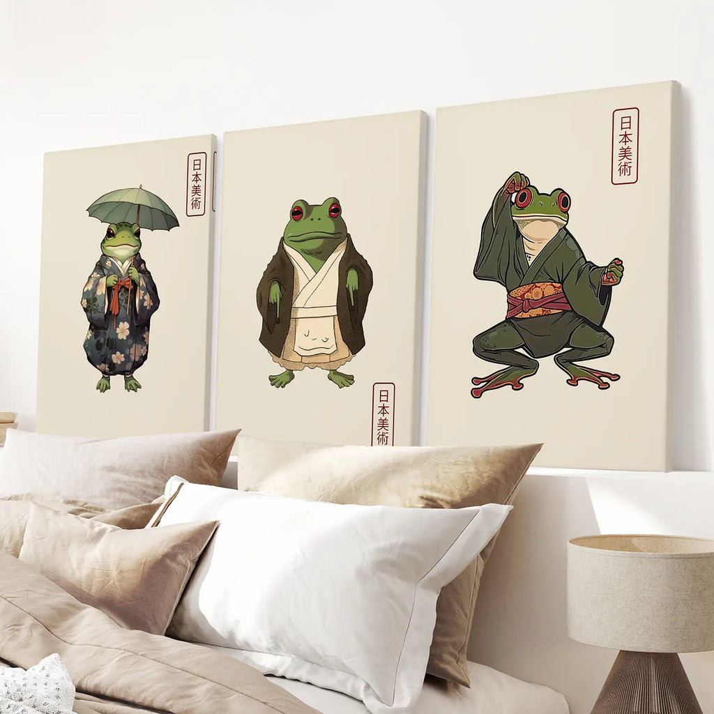 Matsumoto Hoji Frog Wall Art Prints Decor Set