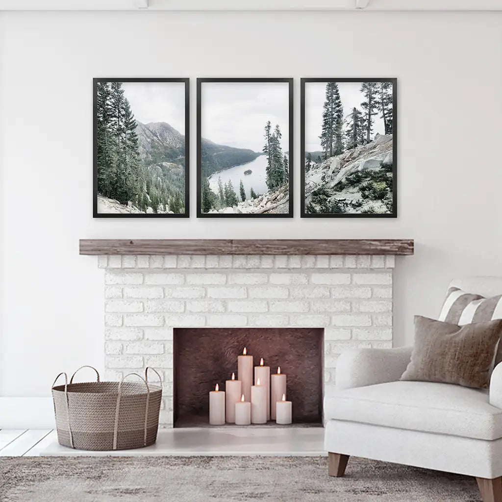 Lake Tahoe, Sierra Nevada. 3 Piece Wall Art