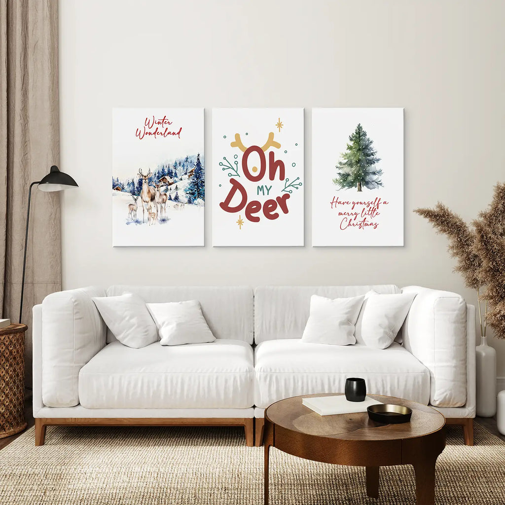 Winter Wonderland Christmas Wall Art Prints Set