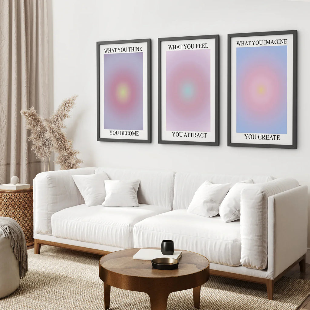 Trendy Spiritual Aura Energy Set of 3 Prints