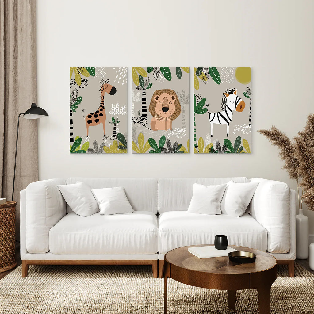 Set of 3 Safari Baby Animal Art Prints