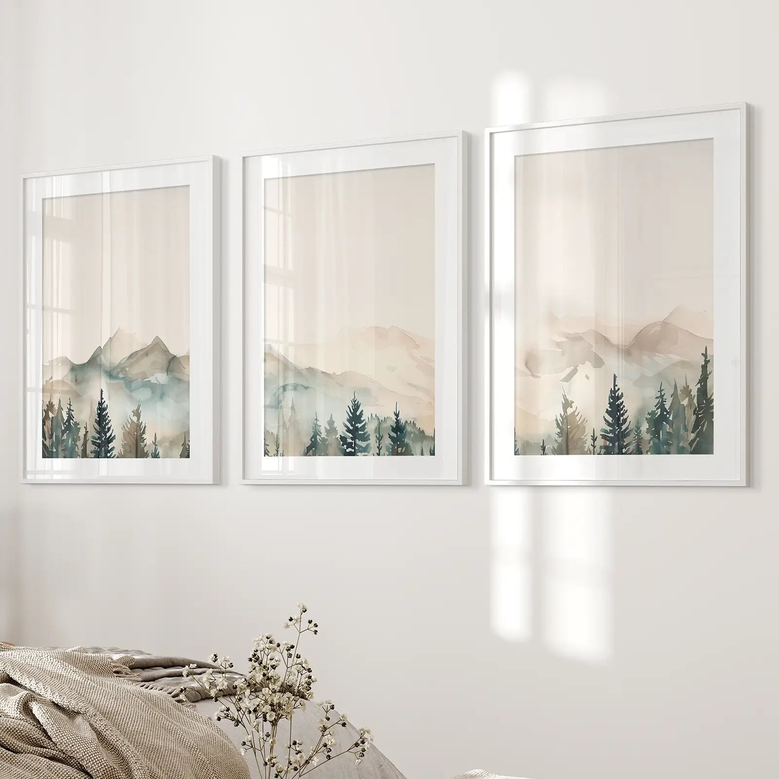 Nature Prints Modern Minimal Forest Wall Art Set