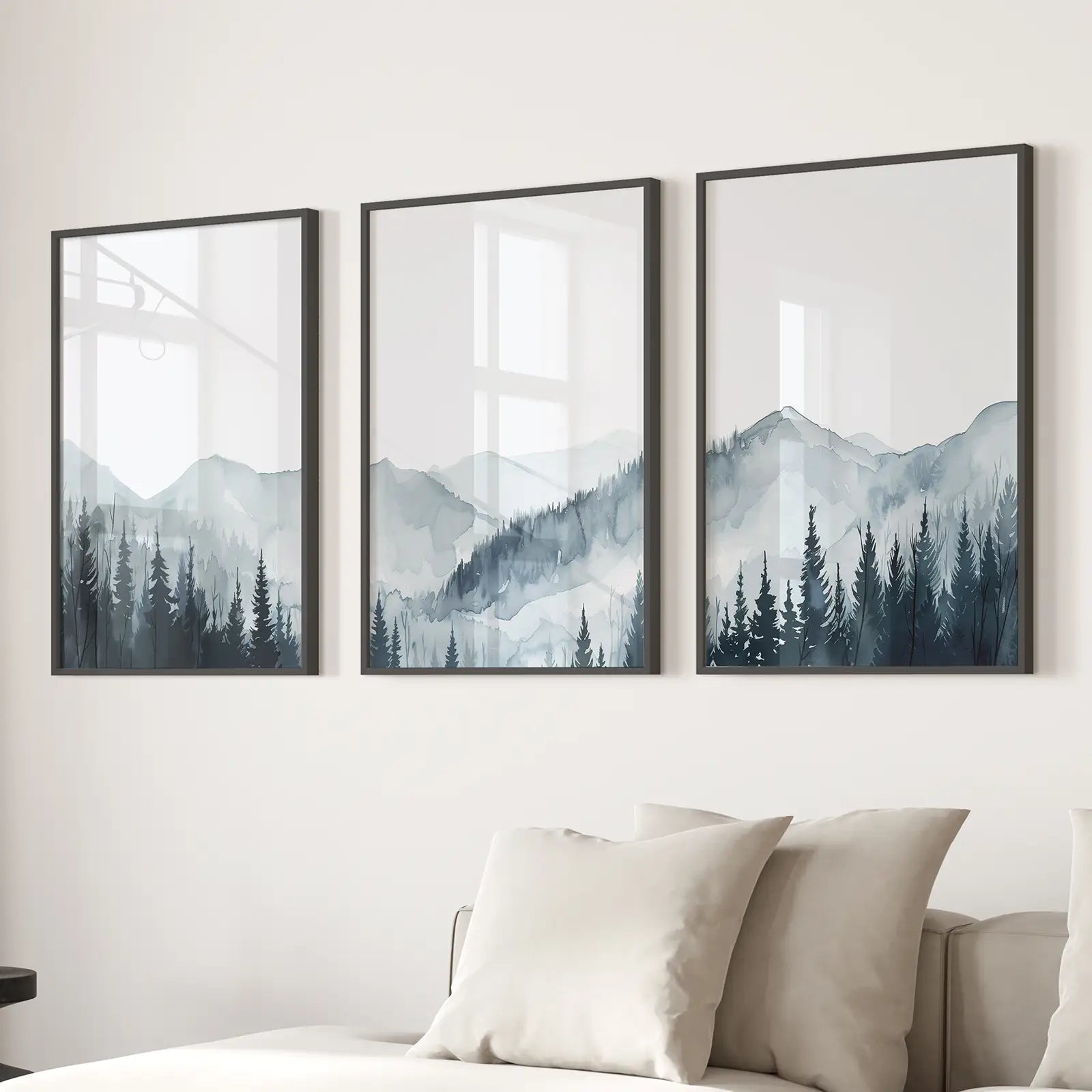 Watercolor Mountain Landscape Wall Art Posters