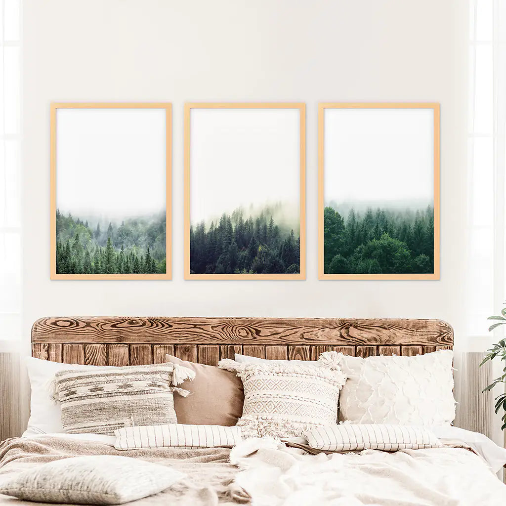 Modern Minimalist Forest Photography. Nordic Wall Art Set