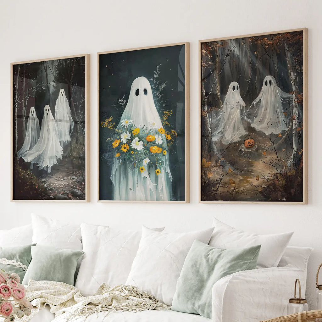 Halloween Ghosts in the Forest Wall Art Prints