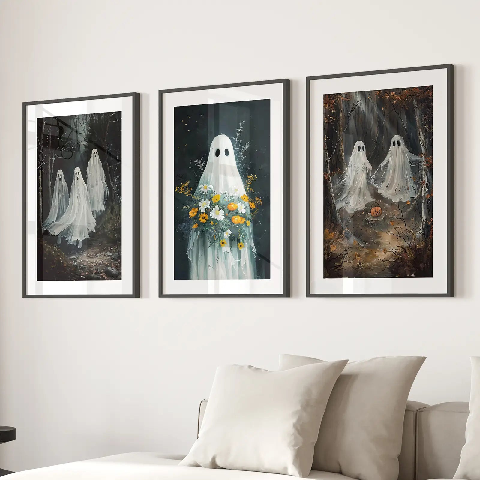 Halloween Ghosts in the Forest Wall Art Prints