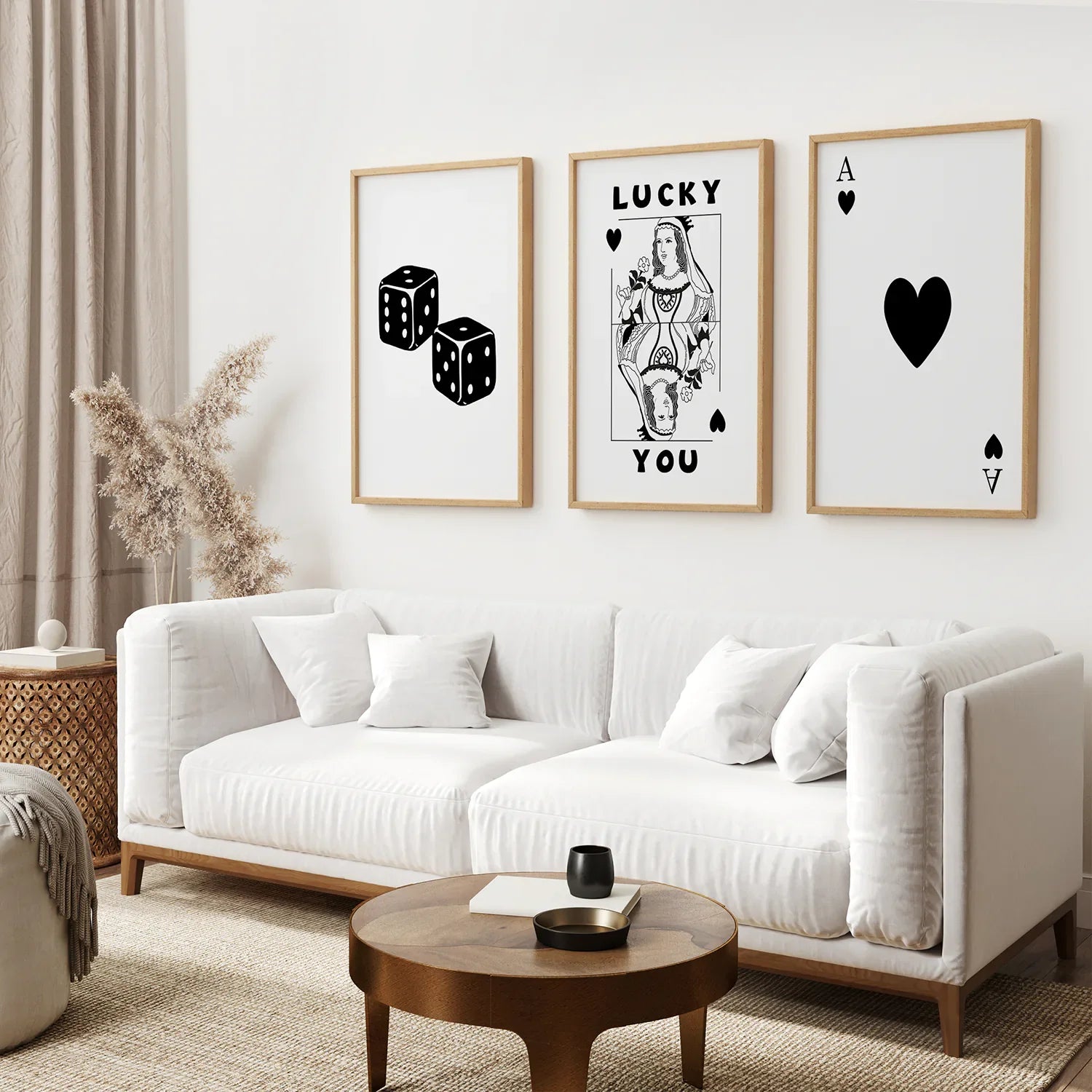 Trendy Playing Card Wall Art Set of 3 Prints