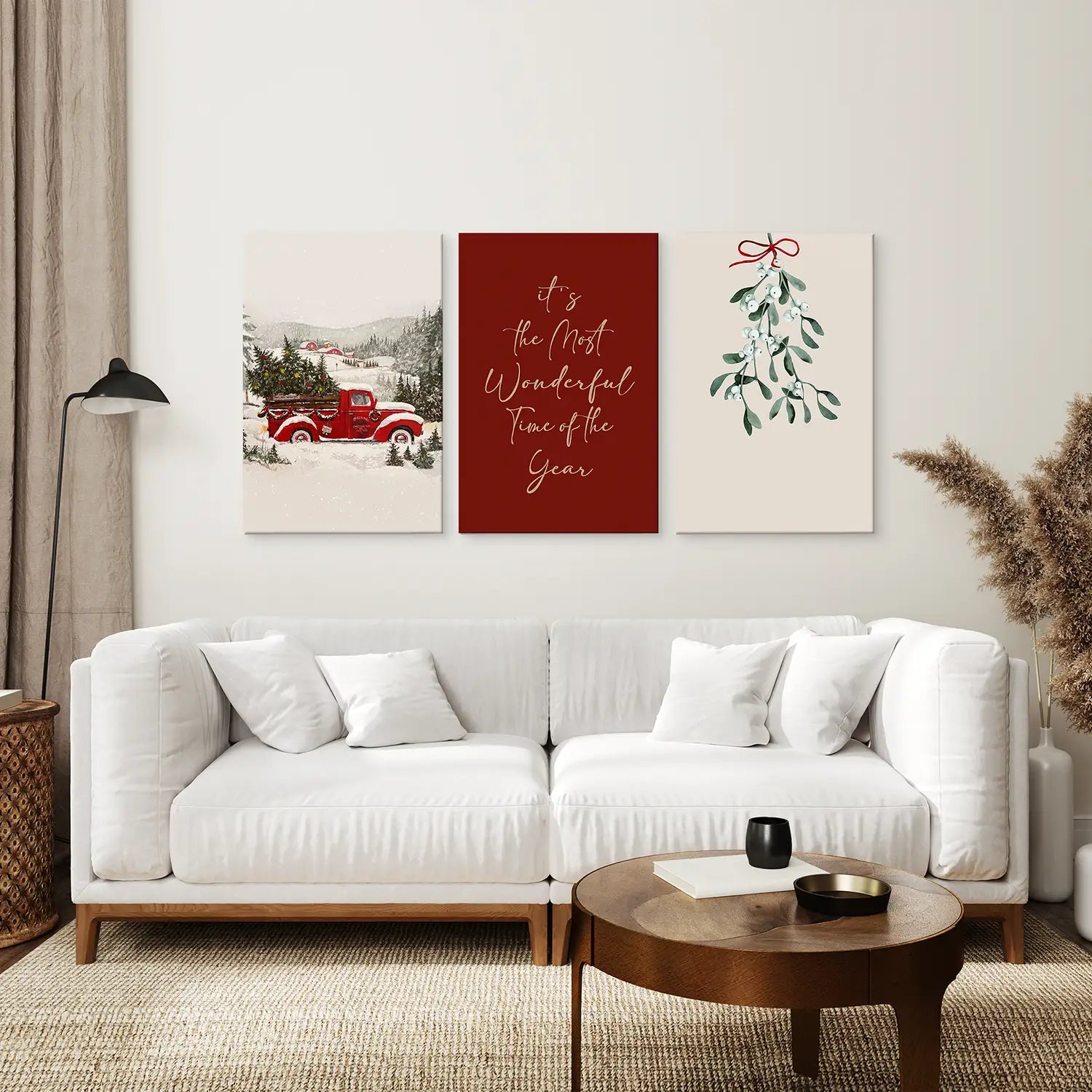 Winter Holiday Landscape Set Of 3 Wall Art
