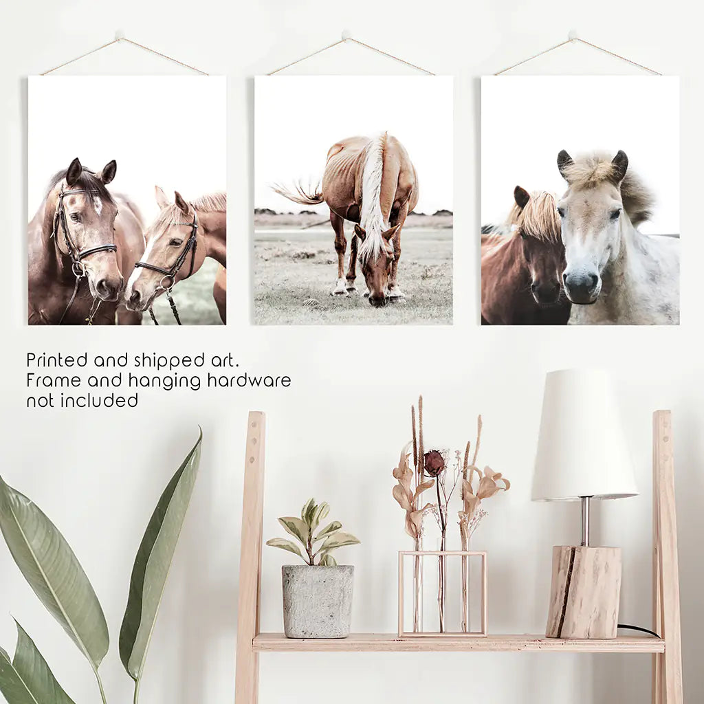 Horses. Modern Farmhouse Prints. Western Set of 3