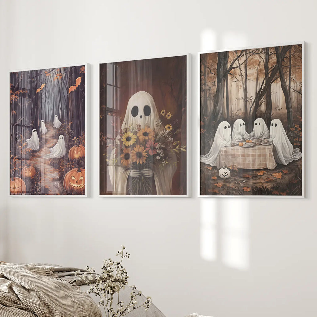 Charming and Spooky Art for Fall Season Poster