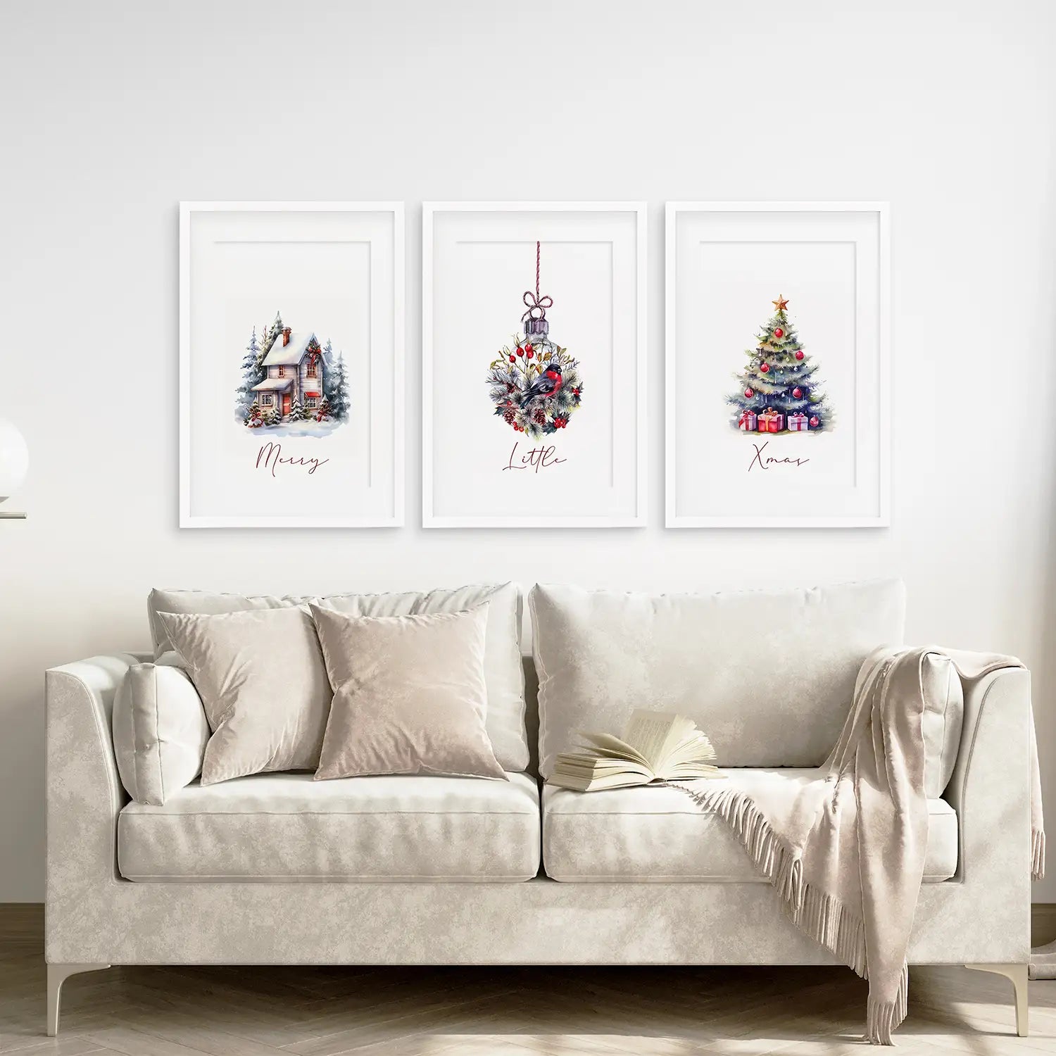 Painting Snowy Christmas Tree Nursery Wall Art